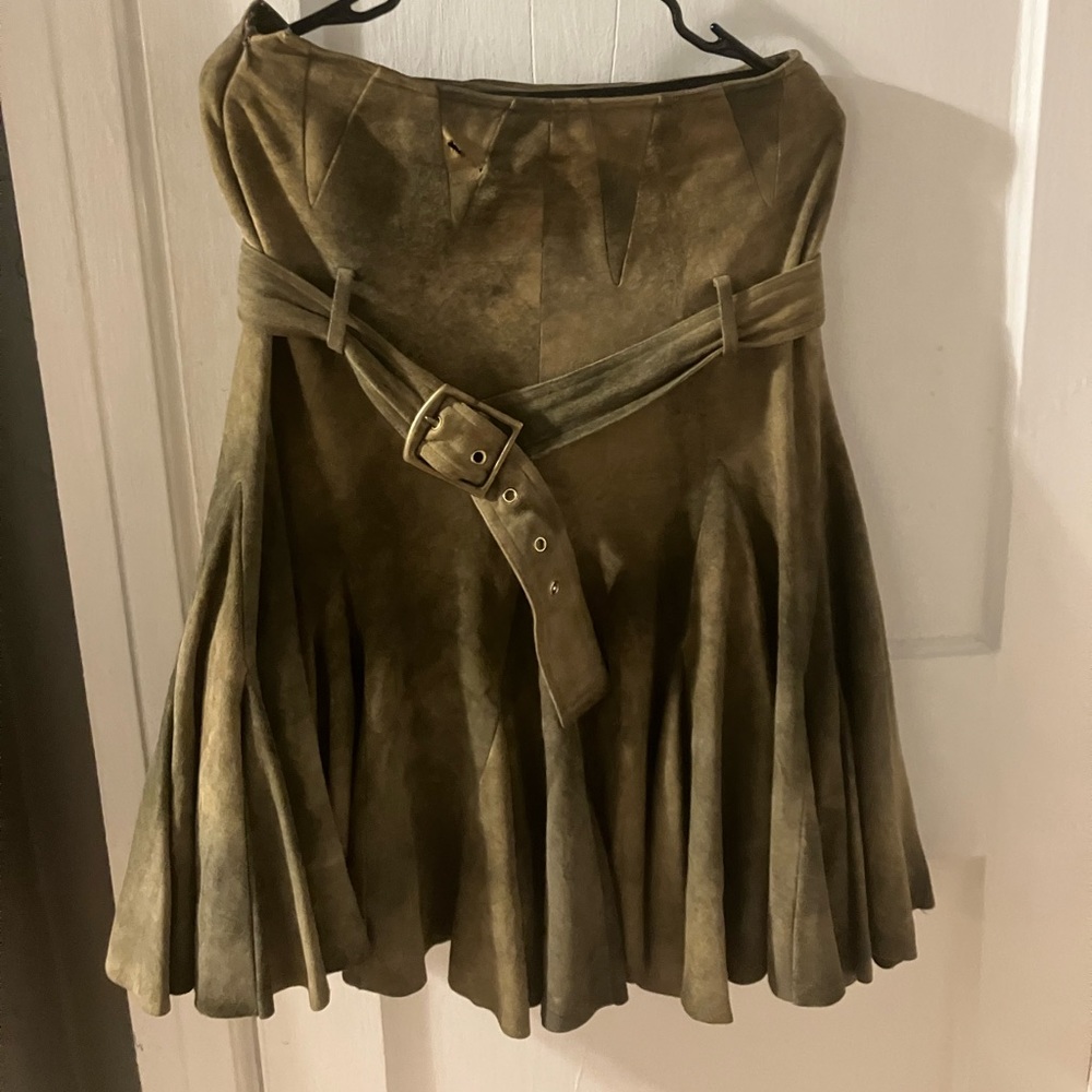 RUNWAY JOHN GALLIANO 2001 SUEDE SKIRT